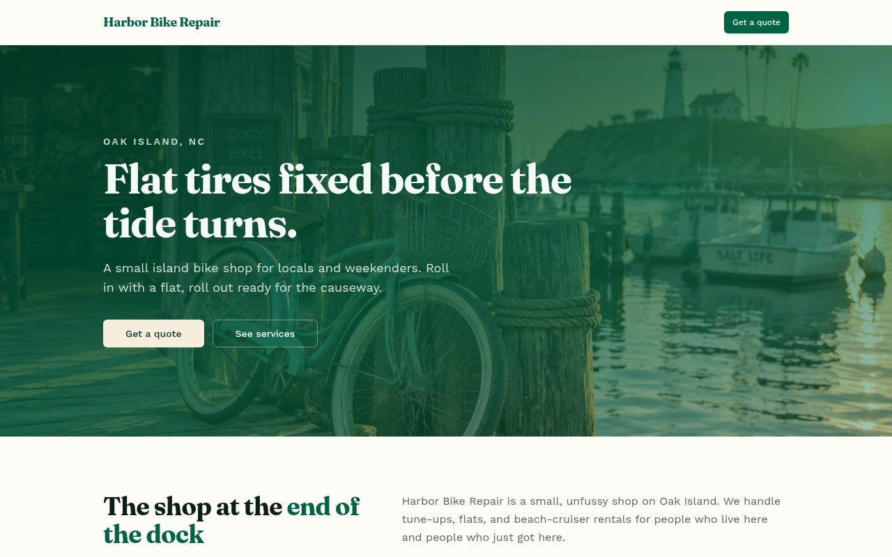 Harbor Bike Repair website